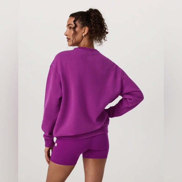 Vuori Restore Oversized Crew Sweatshirt Magenta Size Large - Picture 2 of 9